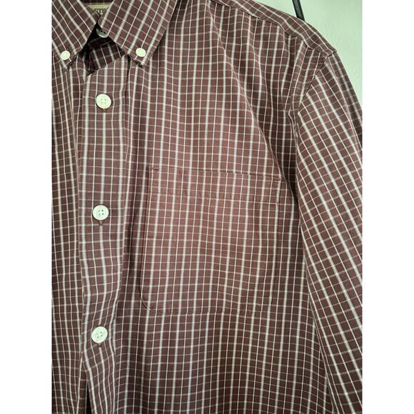 Duluth Trading Wrinkle Fighter Shirt Button Down Purple Plaid Mens Size Medium - Picture 3 of 5